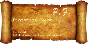 Pinterics Fodor névjegykártya